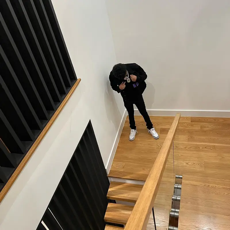 Lil Poppa outfit in Vlone, Amiri, and Jordan, 2022