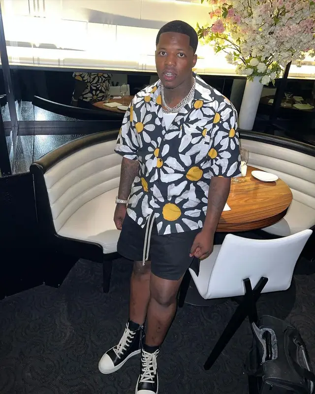 Lil Zay Osama outfit in Marni and Rick Owens, 2022