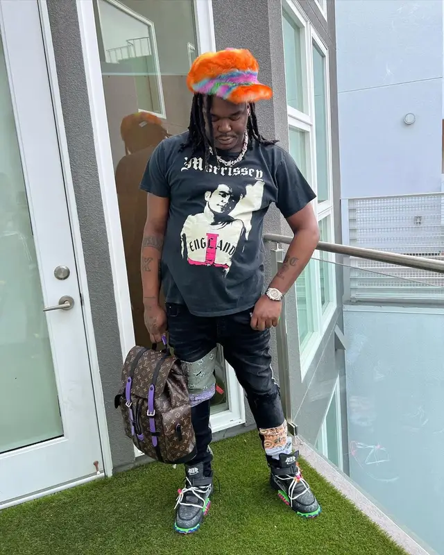 Lucki outfit in Made Worn, Amiri, and Marni, 2022