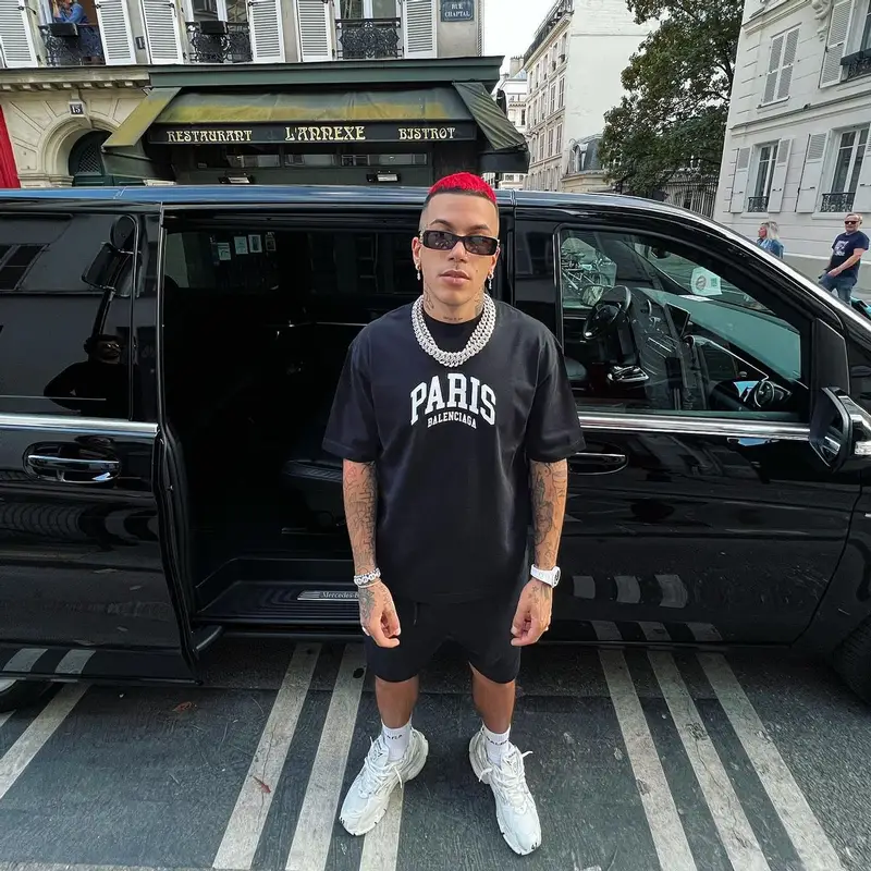 Sfera Ebbasta outfit in Balenciaga, 2022