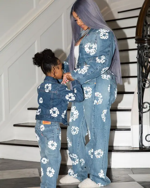 Cardi B outfit in Denim Tears and Balenciaga, 2022