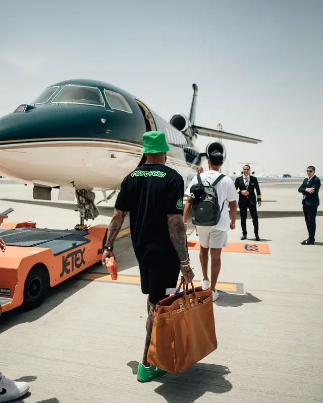 Odell Beckham Jr outfit in Louis Vuitton, Rick Owens, and Bottega Veneta, 2022