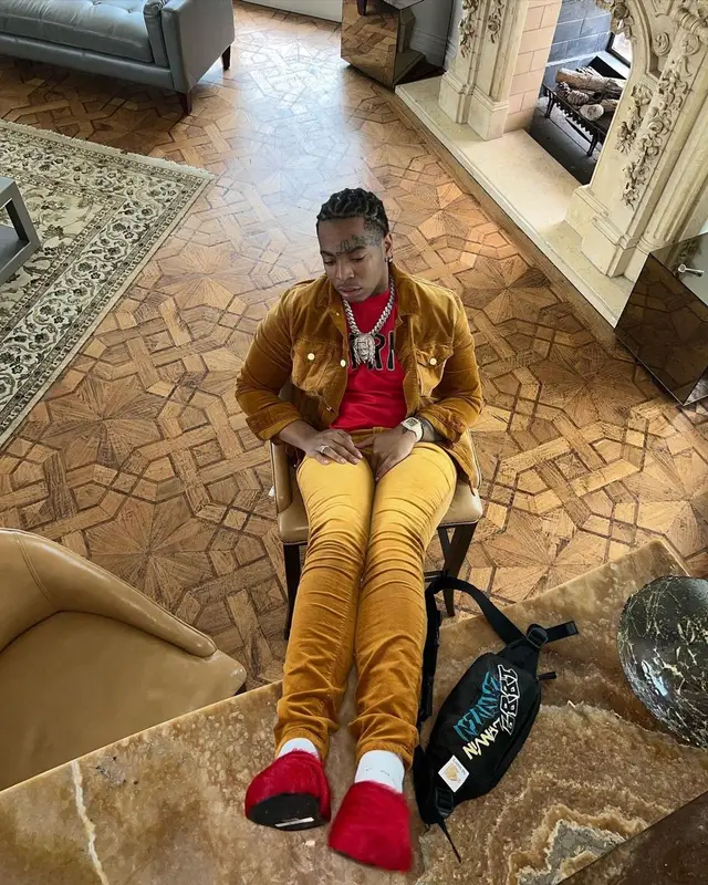 Lil Gotit outfit in Marni and Palm Angels, 2022