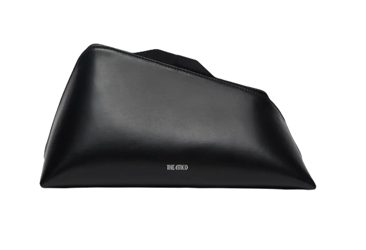 The Attico Black 8.30pm Clutch In Plain Leather $870