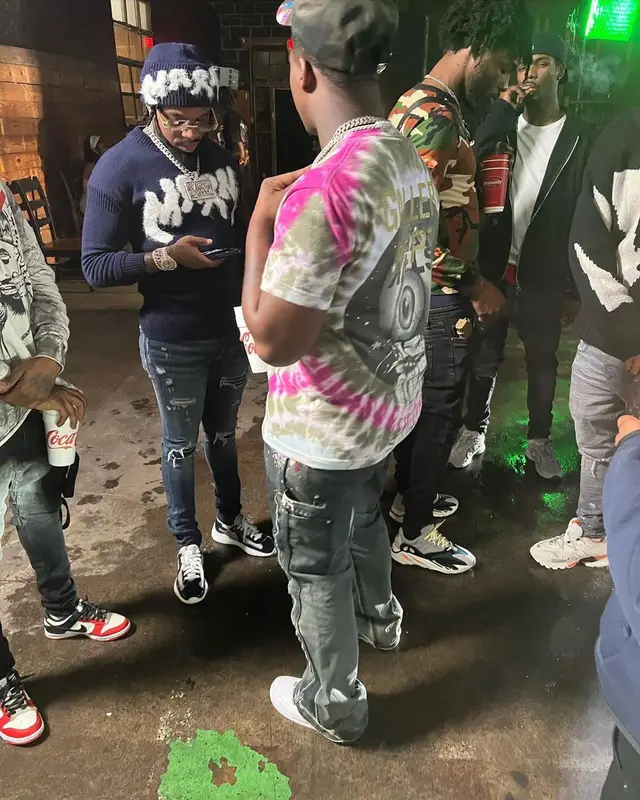 Lil Zay Osama outfit in Nike, Lanvin, and Gallery Dept., 2022
