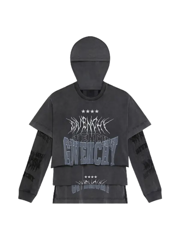 Givenchy T-shirt in embroidered jersey with overlapped effect $1800
