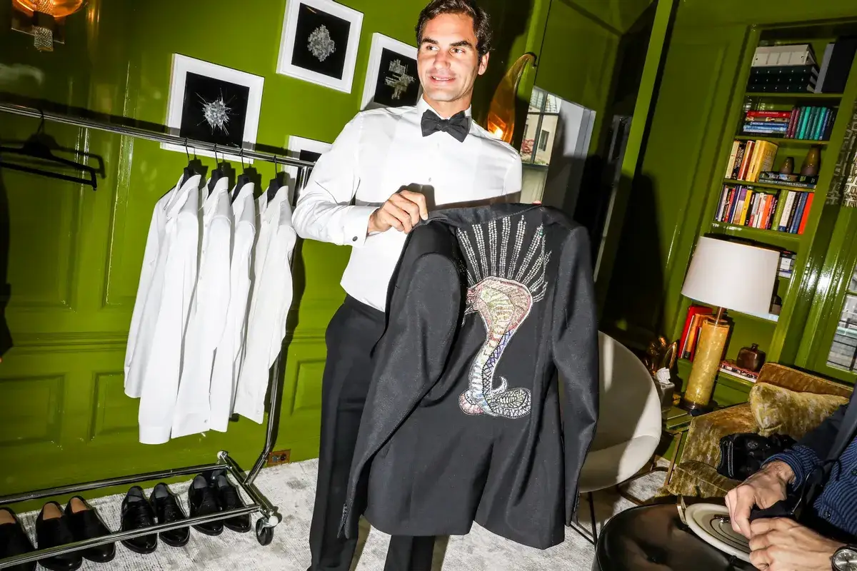 Roger Federer outfit in Gucci, 2017