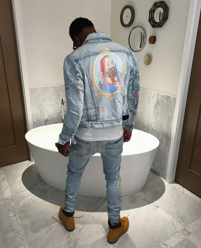 Rob49 outfit in Amiri, Timberland, and Zig-Zag World, 2022