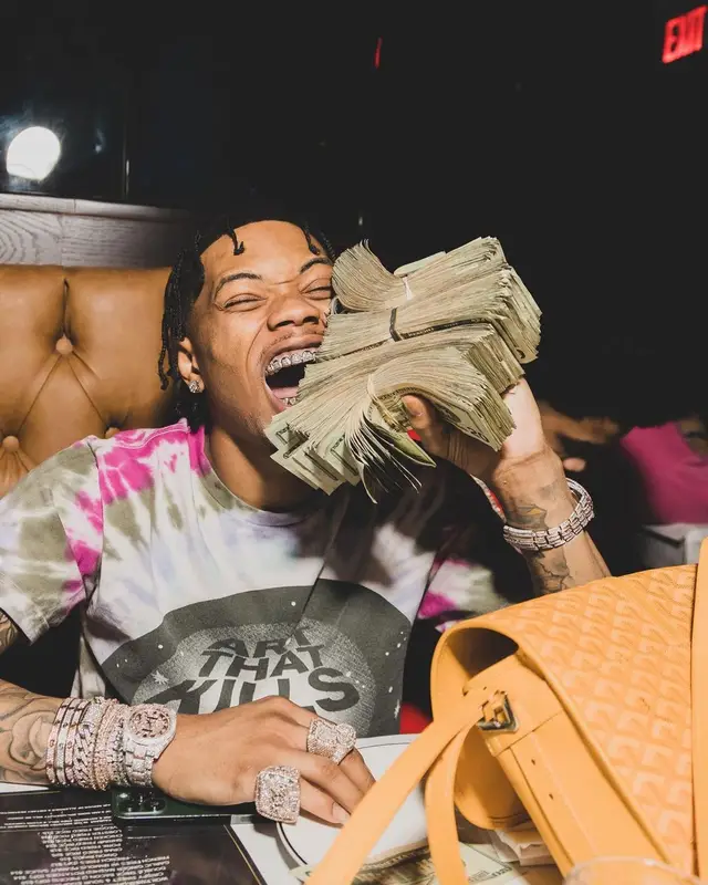 Lil Migo outfit in Gallery Dept., Louis Vuitton, and Goyard, 2022