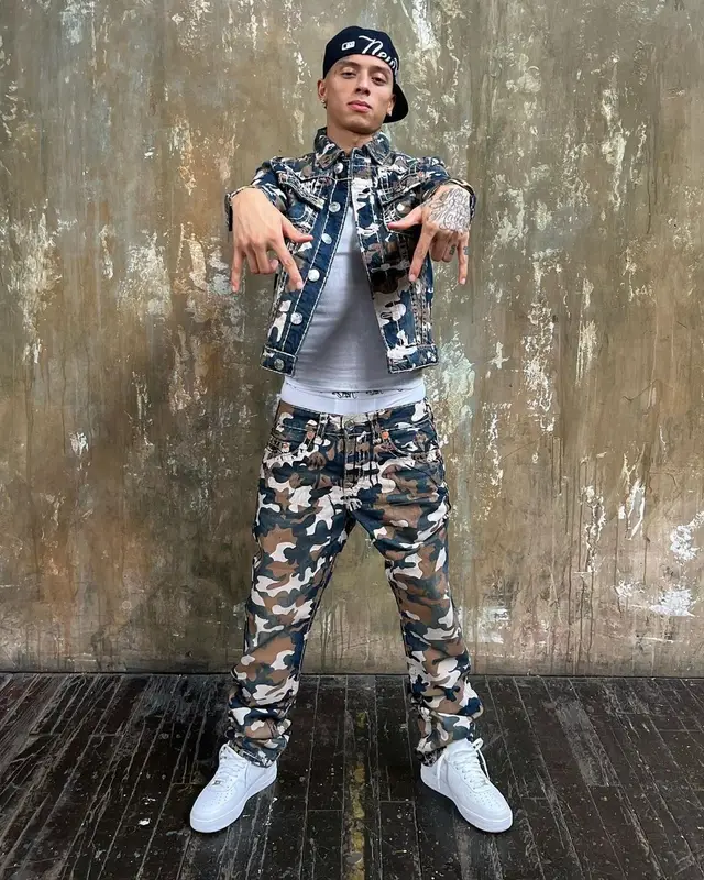 Central Cee outfit in True Religion, Nike, and Soldier, 2022
