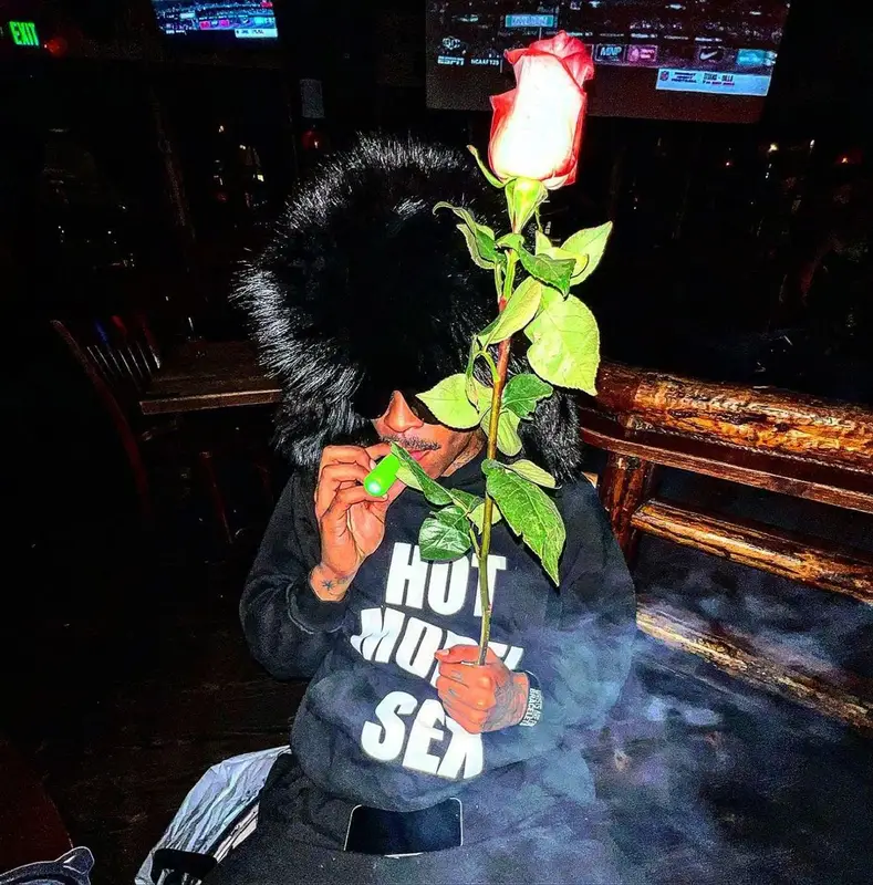 Lil Tracy outfit in Hot Model Sex, Rick Owens, and Saint Laurent, 2022