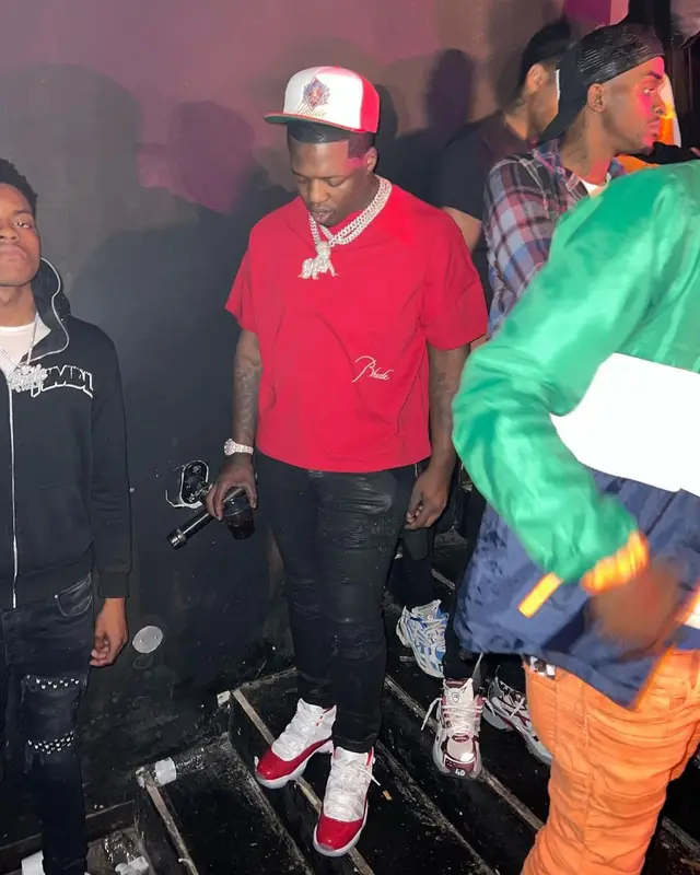 Lil Zay Osama outfit in Amiri, Jordan, and Rhude, 2022