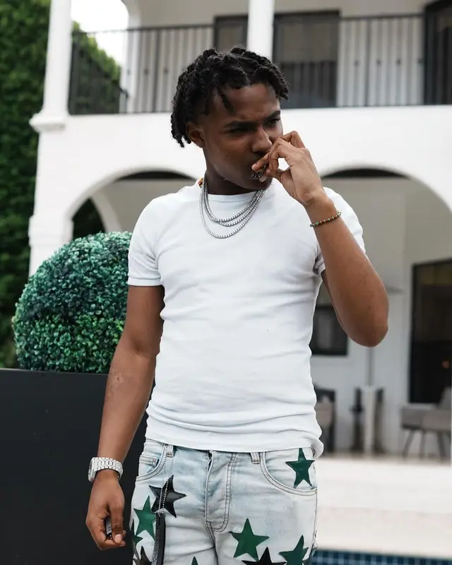 Lil Pj outfit in Hanes, Amiri, and Chemist, 2022