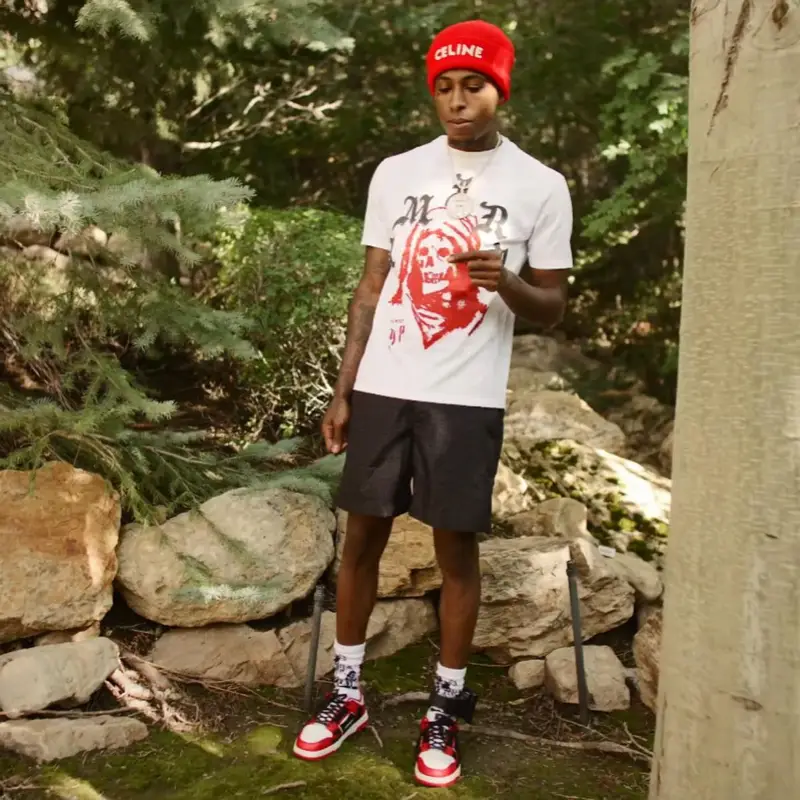 NBA YoungBoy outfit in Amiri and Celine, 2022