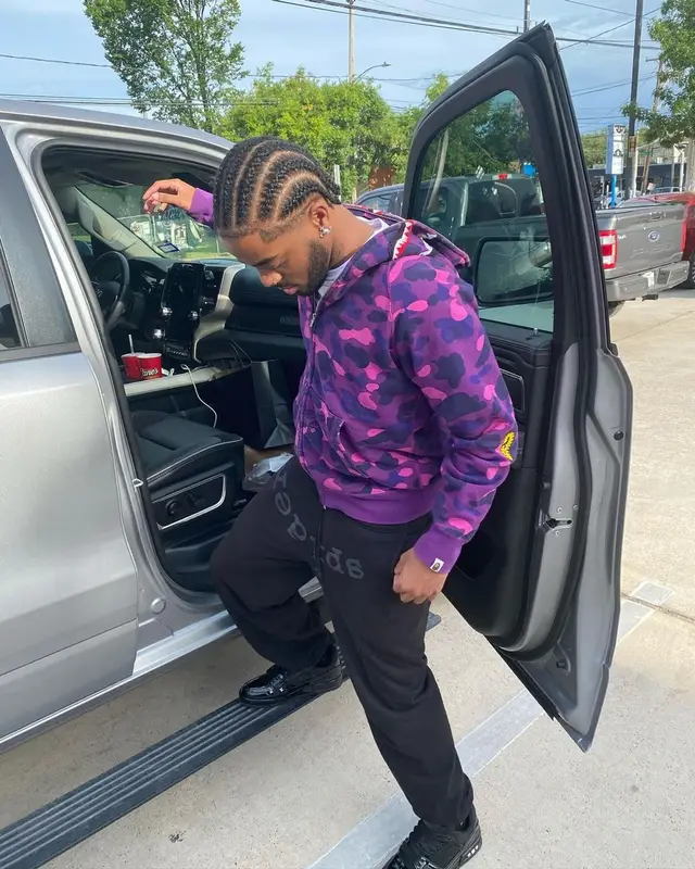 Lil Playah outfit in Bape, Spider Worldwide, and Louis Vuitton, 2022