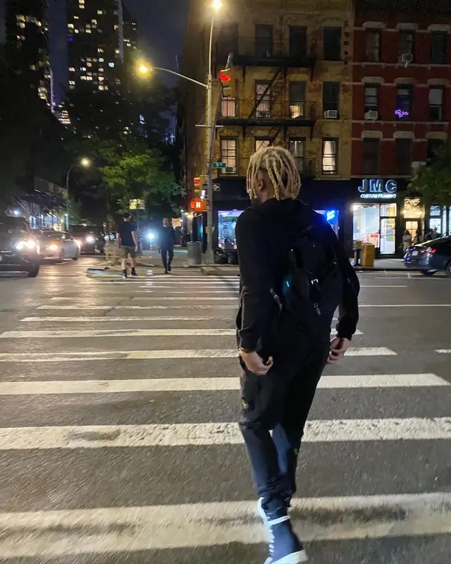 Lil Playah outfit in Stone Island, Rick Owens, and Vivienne Westwood, 2021