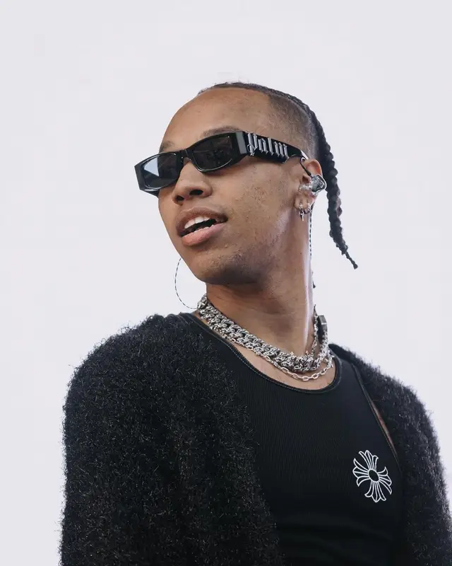 Boslen outfit in Chrome Hearts, Rick Owens, and Palm Angels, 2022