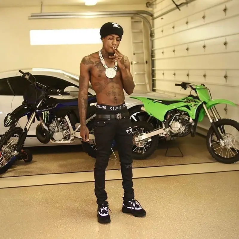 NBA YoungBoy outfit in Selfpaid, Amiri, and Celine, 2022