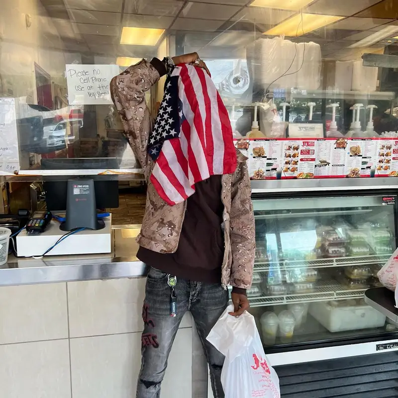 Duwap Kaine outfit in Supreme and Nike, 2022
