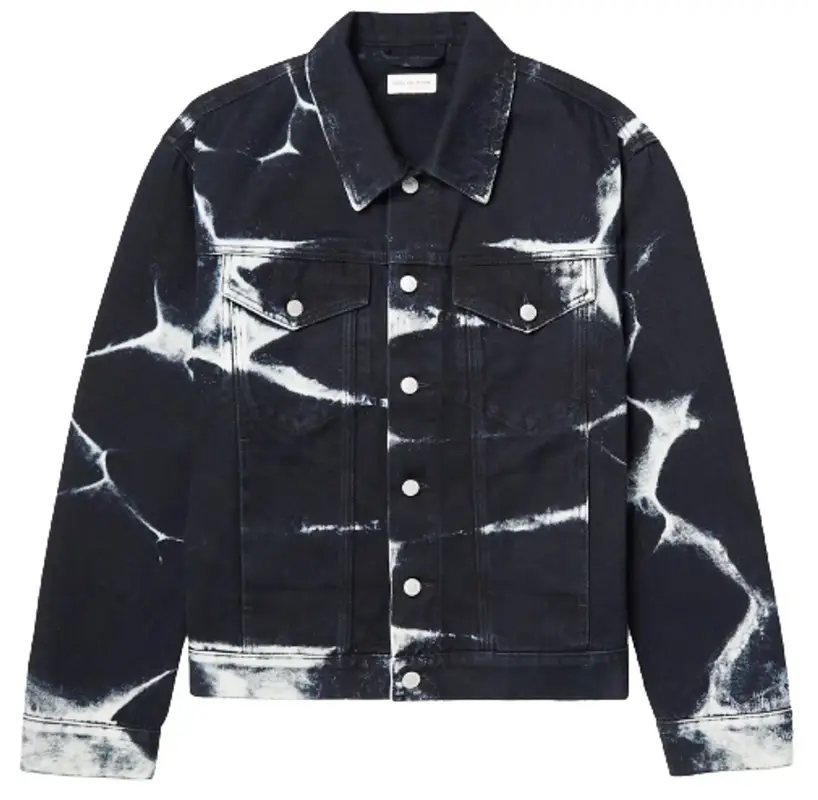Dries Van Noten Black Bleached Denim Jacket | WHAT