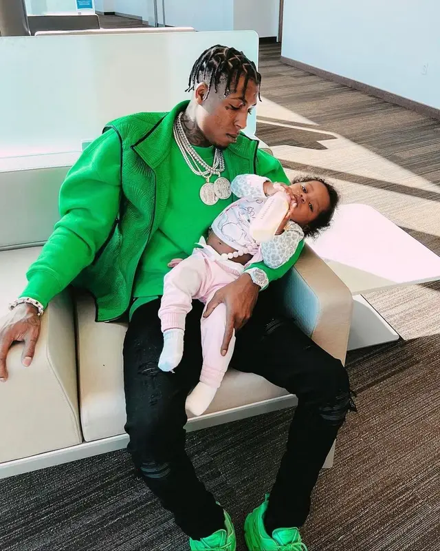 NBA YoungBoy outfit in Bottega Veneta, Ami Alexandre Mattiussi, and Amiri, 2022
