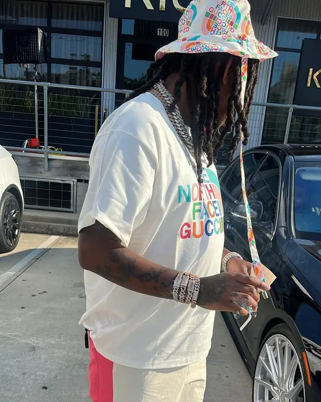 Babyface Ray outfit in Nike, Gucci, and The North Face, 2022