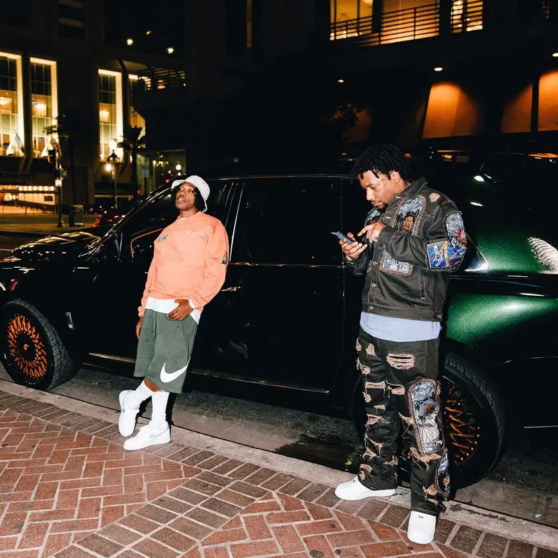 ASAP Ant outfit in Barriers, Nike, and Who Decides War, 2022