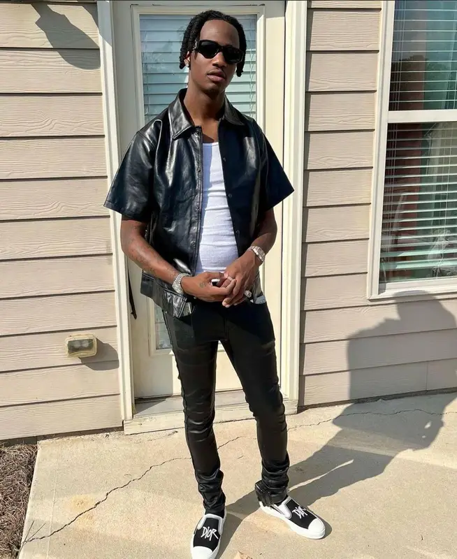 Yung Mal outfit in Zamari, Dior, and Versace, 2022