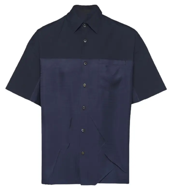 Prada Short-Sleeved Blue Cotton Shirt $1200