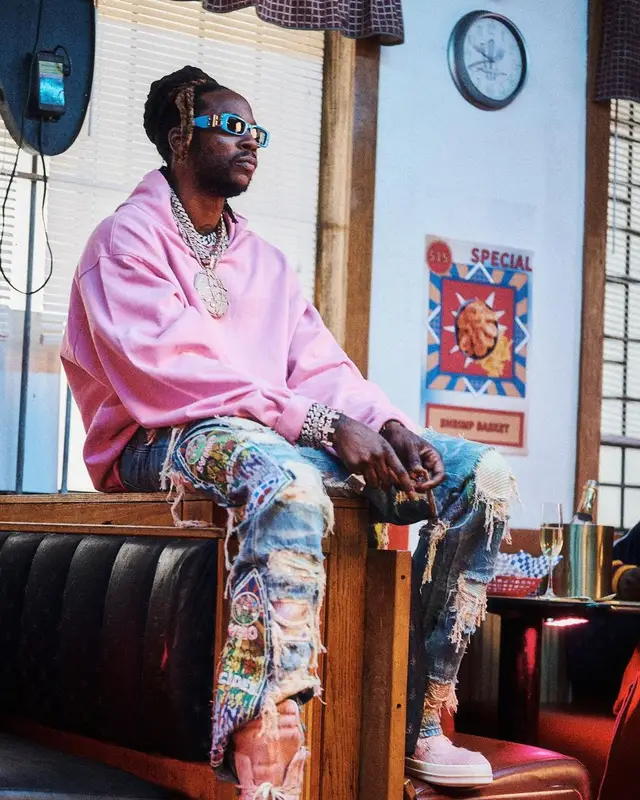 2 Chainz outfit in Who Decides War, Rick Owens, and Balenciaga, 2022