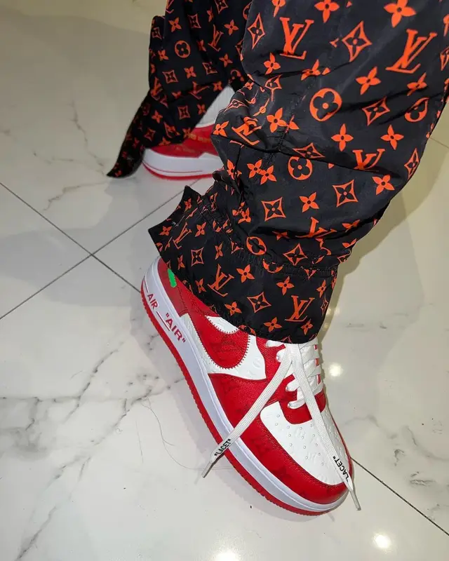 Jackboy outfit in Louis Vuitton, Nike, and Goyard, 2022