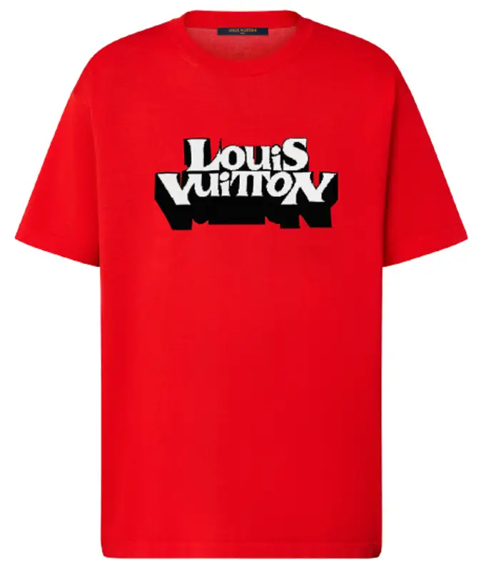 Louis Vuitton Men's Red and White Cotton Regular Fit Short Sleeve Card Shirt  – Luxuria & Co.