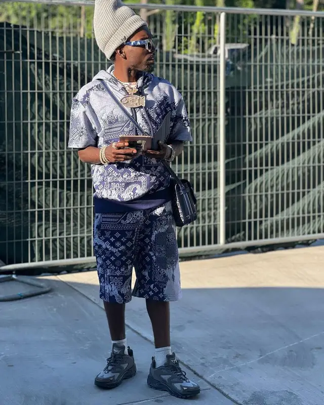 Bobby Fishscale outfit in Goyard and Louis Vuitton, 2022