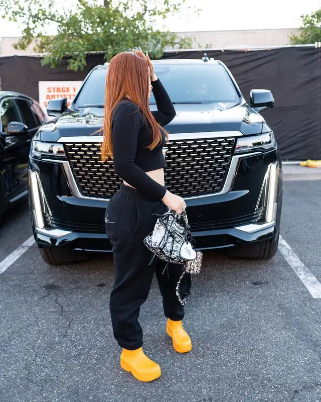 Ice Spice outfit in Balenciaga, Newyrrk, and Bottega Veneta, 2022