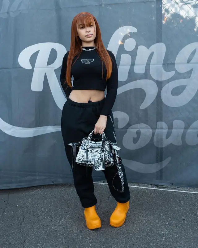Ice Spice outfit in Balenciaga, Newyrrk, and Bottega Veneta, 2022
