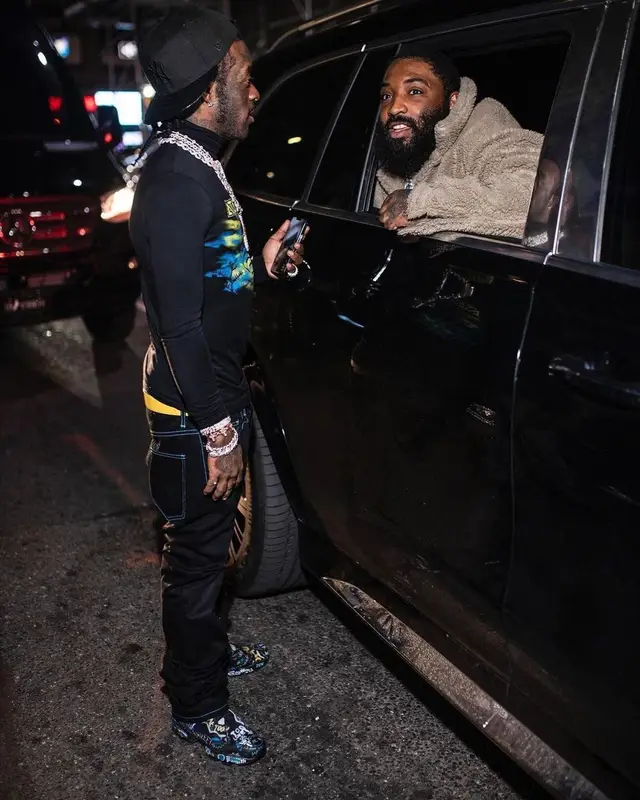 Lil Uzi Vert outfit in Vlone, Raf Simons, and Reebok, 2022