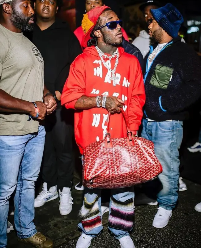 Lil Uzi Vert outfit in Marni, Nike, and Goyard, 2022