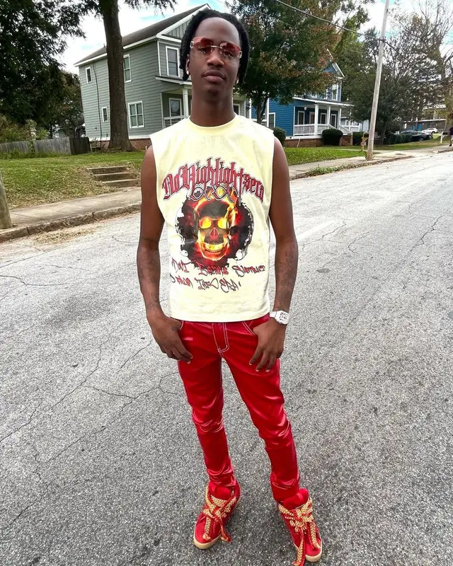 Yung Mal outfit in No Highlights Era, Filthy Wealth, and Lanvin, 2022