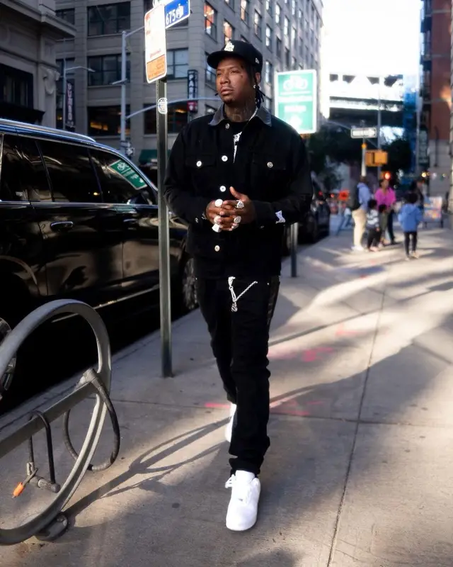 Moneybagg Yo outfit in Lanvin, Nike, and Gallery Dept., 2022