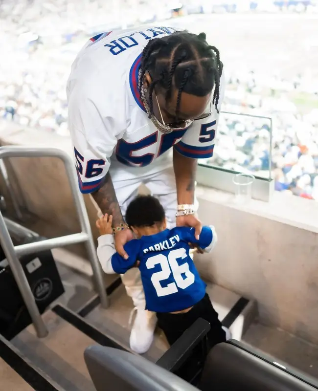 Fivio Foreign outfit in Nike, Amiri, and New York Giants, 2022