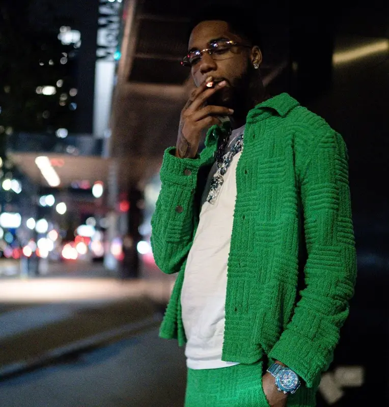Key Glock outfit in Bottega Veneta, Jordan, and Cartier, 2022