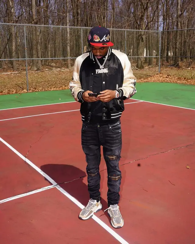 Eli Fross outfit in Amiri and New Era, 2022