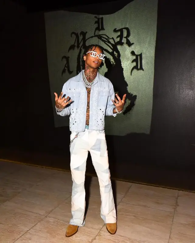Swae Lee outfit in Amiri, Chanel, and StarChain World, 2022