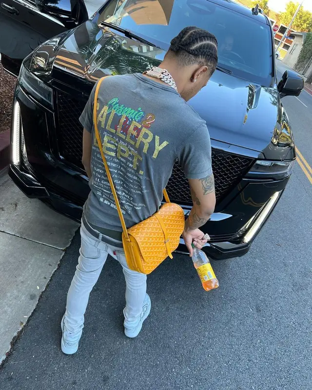 Lil Migo outfit in Gallery Dept., Louis Vuitton, and Goyard, 2022