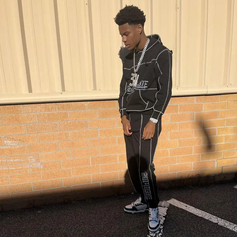 Nardo Wick outfit in Supreme and Louis Vuitton, 2022
