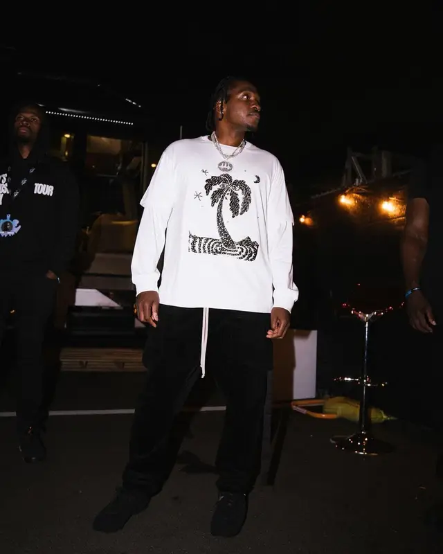 Pusha T outfit in Celine, Rick Owens, and Y-3, 2022