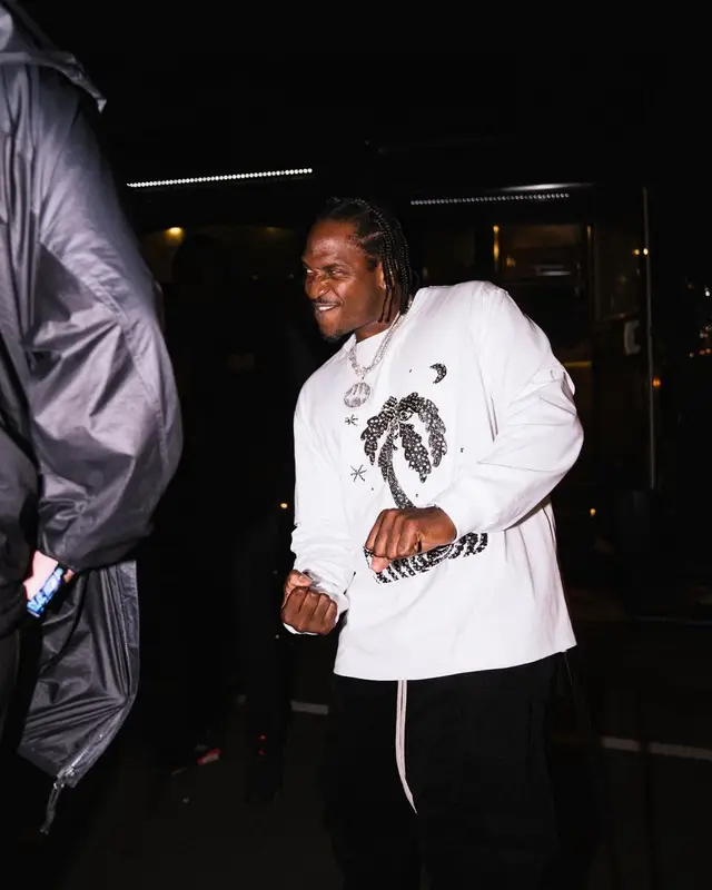 Pusha T outfit in Celine, Rick Owens, and Y-3, 2022