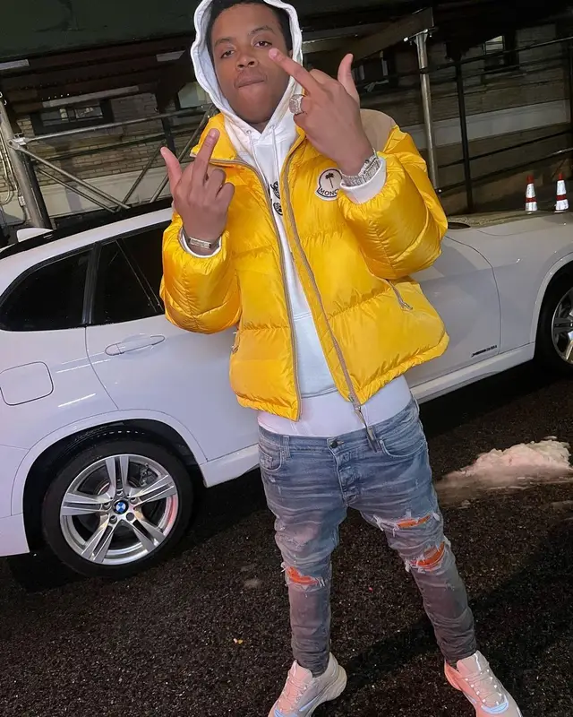 Sha EK outfit in Moncler, Palm Angels, and Amiri, 2022
