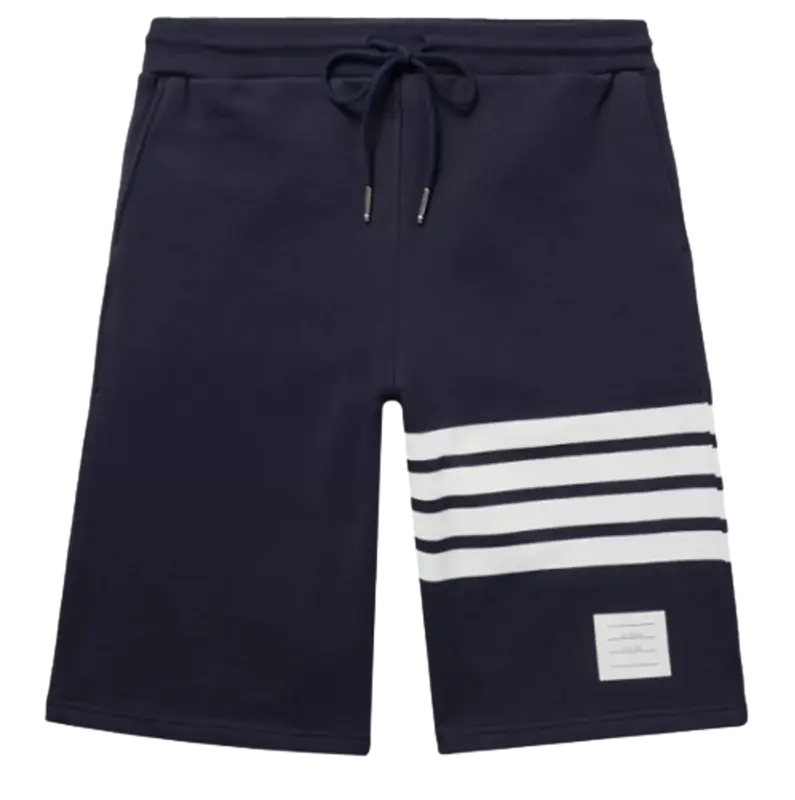Thom Browne Navy Classic Four Bar Lounge Shorts $750