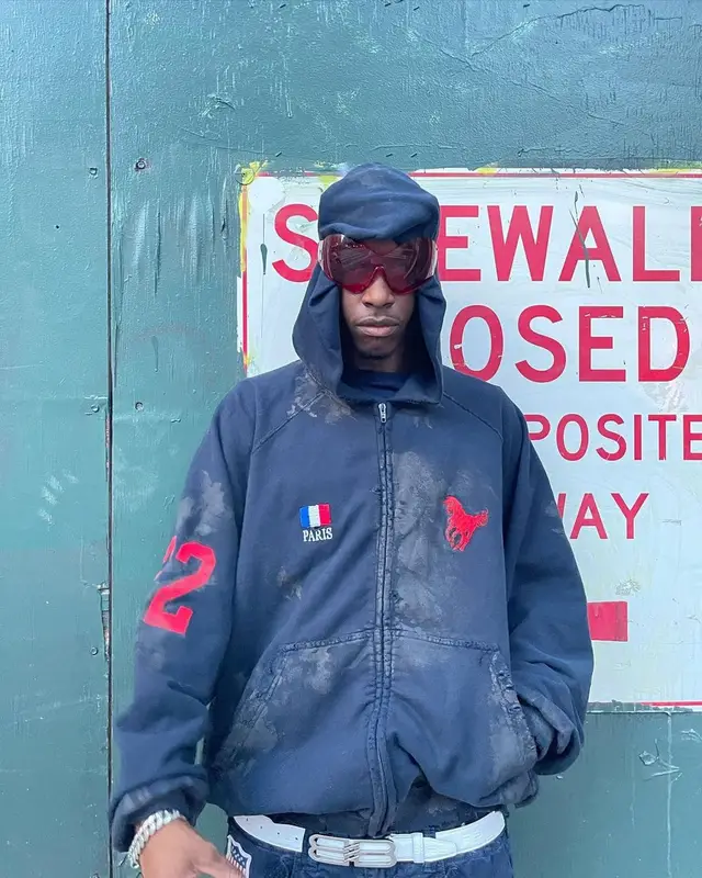 Bloody Osiris outfit in Ralph Lauren and Balenciaga, 2022